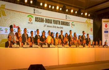 External Affairs Minister, Smt Sushma Swaraj emphasizes on youth power at the ASEAN India Youth Award on 23 Jan 2018, one of the penultimate events in run-up to the ASEAN India Commemorative Summit